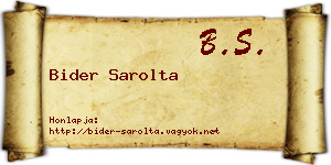 Bider Sarolta névjegykártya
