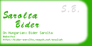 sarolta bider business card